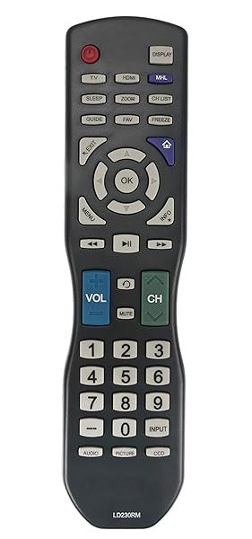 AULCMEET LD230RM Remote Control - Compatible with APEX Digital LD230RM LCD LED TV