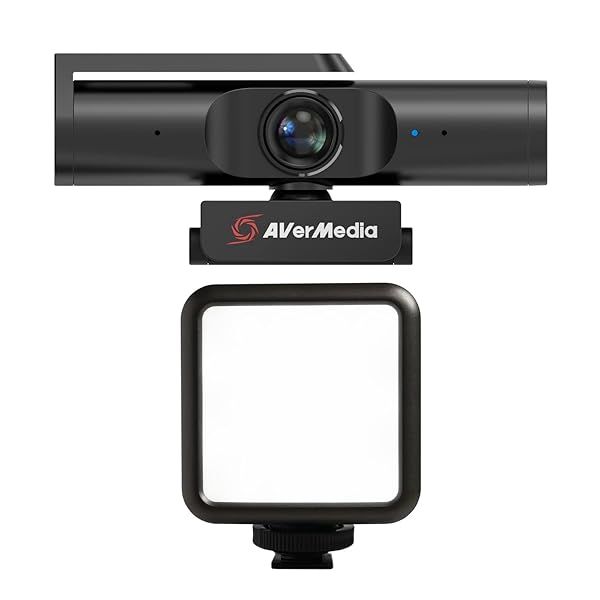 AVerMedia PW513L 4K Webcam: RGB Light for Gaming, Streaming & Video Calls - Compatible with OBS, Zoom, Teams & Skype