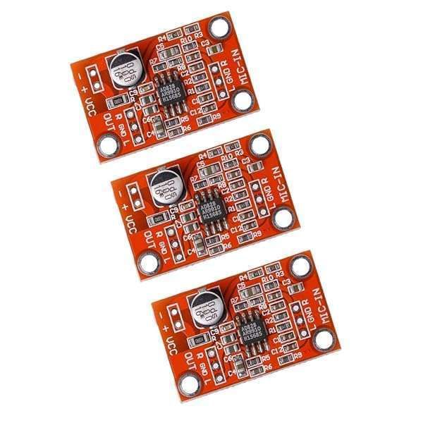 Acxico 3Pcs AD828 Stereo Microphone Preamplifier Board - DC 3.8V-15V MIC Preamp Module for Clear Sound