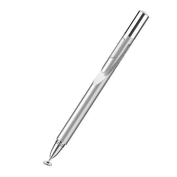 Adonit Pro 4 Silver Stylus Pen: High Sensitivity & Precision for iPad, iPhone, Android & All Touchscreens
