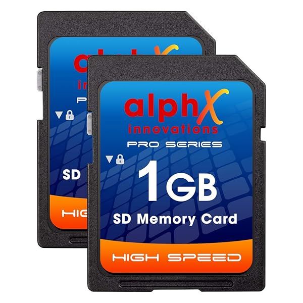 AlphX 1GB SD Memory Cards - Pack of 2 for All Digital Cameras | Fast & Reliable Storage