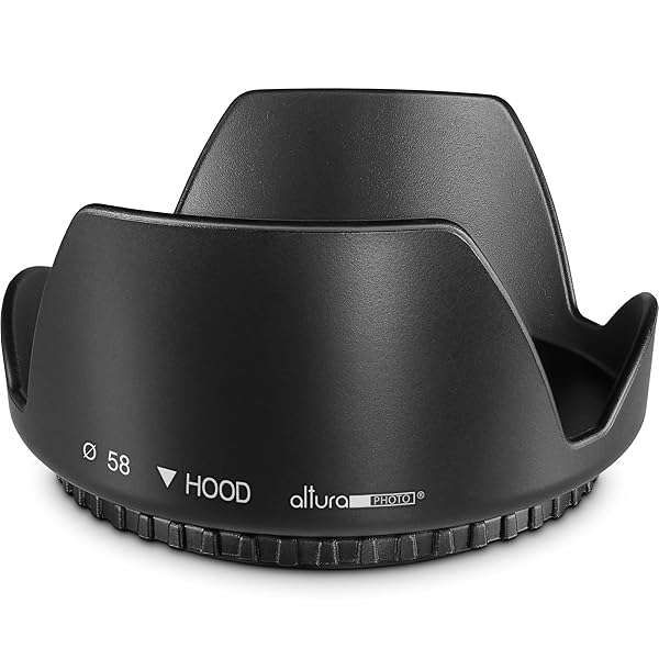 Altura Photo 58MM Tulip Lens Hood for Canon EOS 77D, 80D, 90D & Nikon Lenses - Enhance Your DSLR Photography
