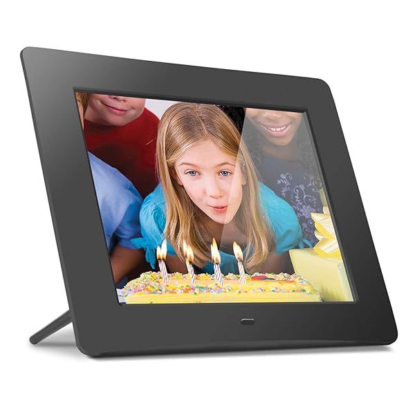 "Aluratek 8" Digital Picture Frame: Built-In Memory, USB/SD Support, Clock & Calendar Features"