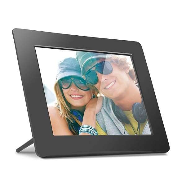 Aluratek 8-Inch LCD Digital Photo Frame - Auto Slideshow, USB/SD/SDHC Compatible (ADPF08SF) - Black