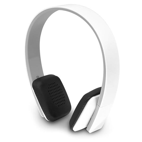 Aluratek Bluetooth Wireless Headphones: Stream Audio from iPhone, iPad, PC & More - White (ABH04F)