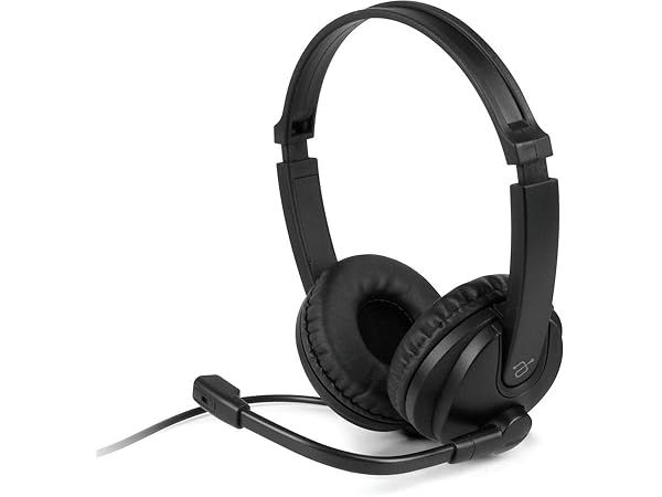 Aluratek Wired 3.5mm Stereo Headset with Noise-Canceling Mic for Zoom, MS Teams, Gaming & More - AWH352FB