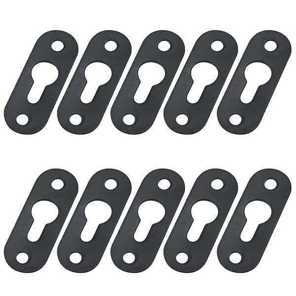 "Antrader Heavy Duty Keyhole Hangers - 10 Pack Single Hole Hanging Plates for Frames & Mirrors, Black 1.8" x 0.65""