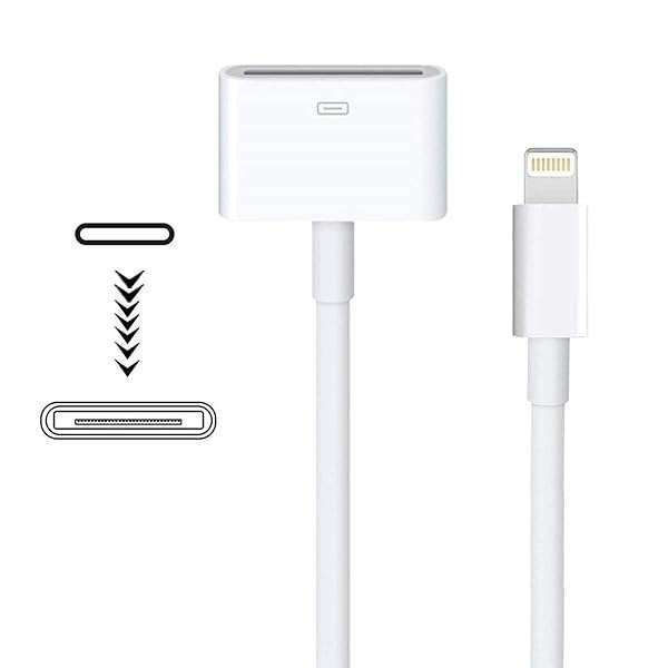 Apple Lightning to 30 Pin Adapter - MFi Certified Connector for iPhone 12, 11, X, 8, 7, 6P, iPad & iPod - Fast Charging Cable