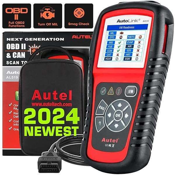 Autel AutoLink AL519 OBD2 Scanner: Enhanced Engine Fault Code Reader & One-Click Smog Check Tool with Free Lifetime Updates
