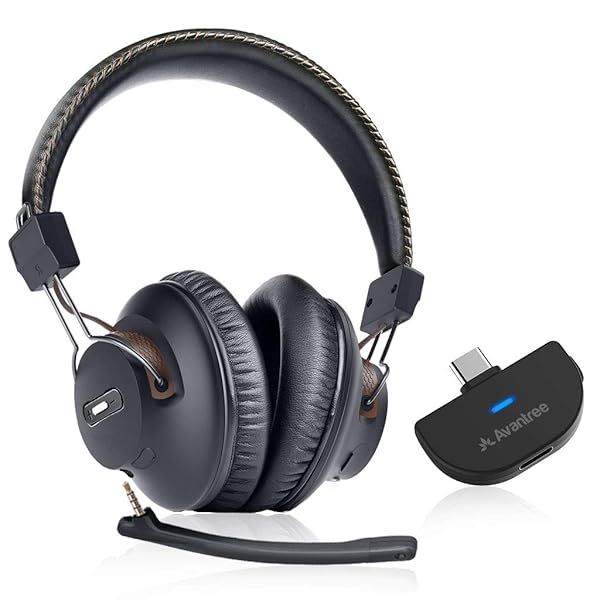 Avantree C519M Bluetooth Headphones: Low Latency Wireless Headset for PS5, Switch & PC - 40hrs Playtime, Dual Headphone Support