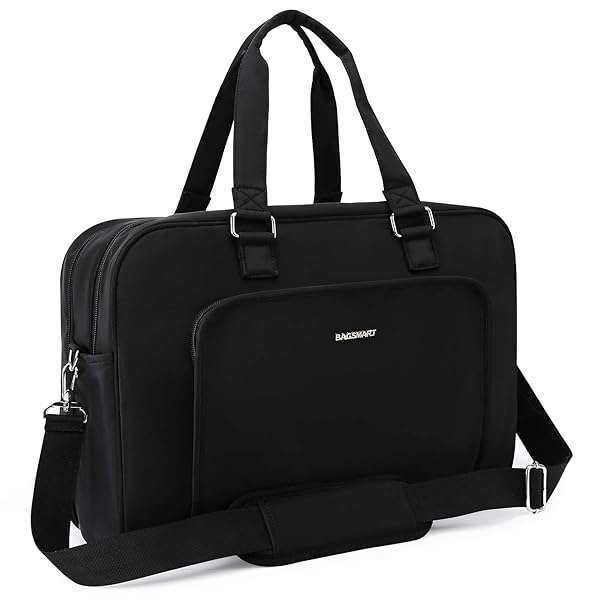 Shop BAGSMART Weekender Bags for Women - Stylish Travel Duffle with Shoe Bag, Perfect for Overnight Trips (27L, Black)