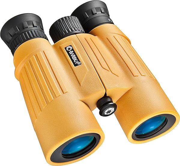 BARSKA 10x30 WP Floatmaster Binoculars - Blue Lens, Yellow | Waterproof & Lightweight for Outdoor Adventures