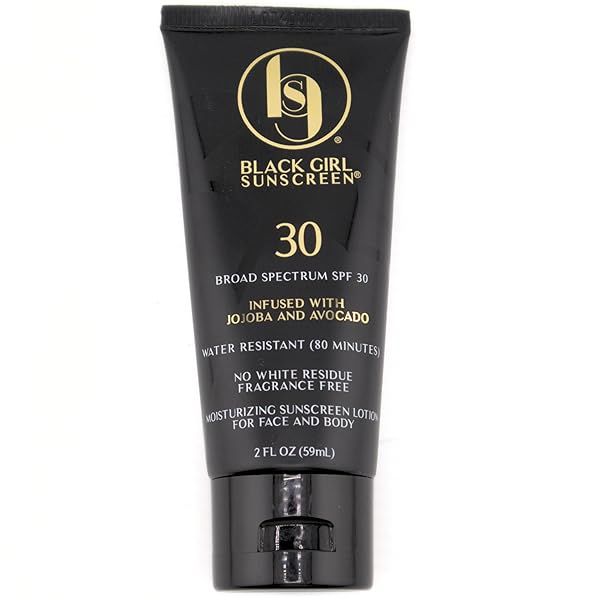 Black Girl Sunscreen SPF 30: Moisturizing Lotion for Melanin-Rich Skin, No White Residue (2 Fl. Oz.)