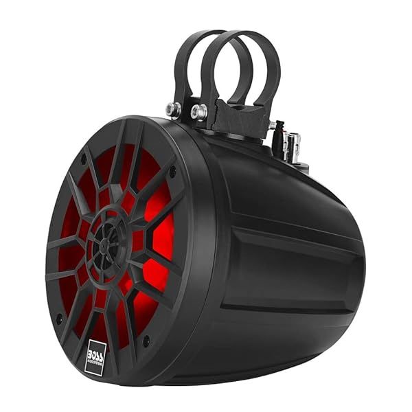 "Shop BOSS MPWT60RGB 6.5" Marine Wake Tower Speakers - IPX6 Weatherproof, Multi-Color Lights, Golf Cart Compatible"