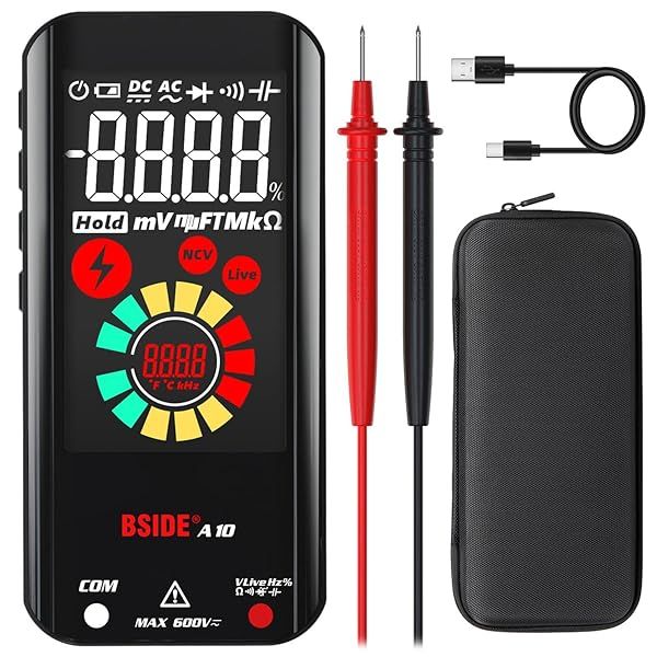 BSIDE 6000 Counts Rechargeable Digital Multimeter - Smart Auto Range Voltage & Capacitance Tester