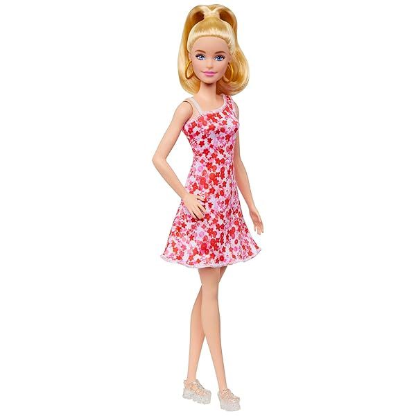 Barbie Fashionistas Doll #205: Blonde Ponytail, Floral Dress & Stylish Accessories