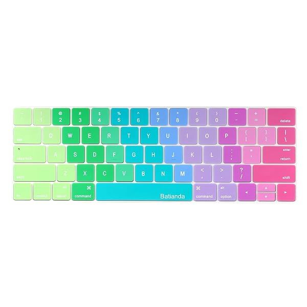 "Ultra Thin Rainbow Keyboard Cover for MacBook Pro 13/15" (Models A1706/A1989/A2159/A1707/A1990) - Protect Your Device!"