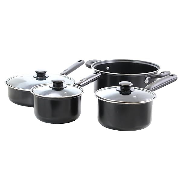Better Chef 4-Piece Non-Stick Cookware Set in Black - Durable & Versatile Kitchen Essential