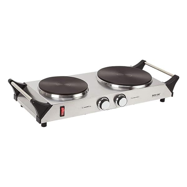 Better Chef IM-309DB Double Burner - Solid Design, 23.5x10.5x5 inches, Silver | Efficient Cooking Solution