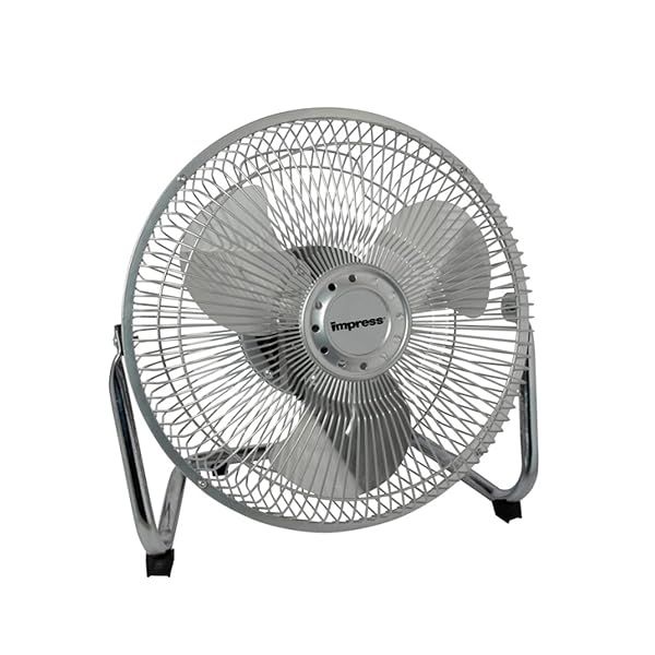 Better Chef Impress IM-709V 9-Inch White Floor Fan: Compact Cooling Solution for Home & Office
