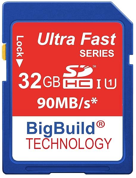 BigBuild 32GB Ultra Fast SD Card 90MB/s for Canon EOS 1000D DSLR - High-Speed Memory Solution