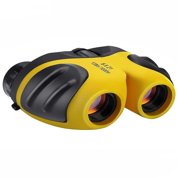 Top 8x21 High-Resolution Binoculars for Kids - Perfect for Birdwatching & Outdoor Fun in Yellow!