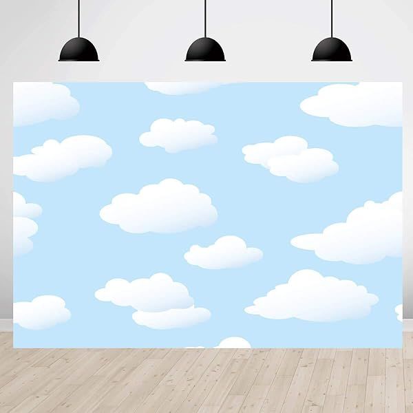 Blue Sky White Cloud Backdrop for Kids Birthday Parties - 6x4ft Photography Studio Prop