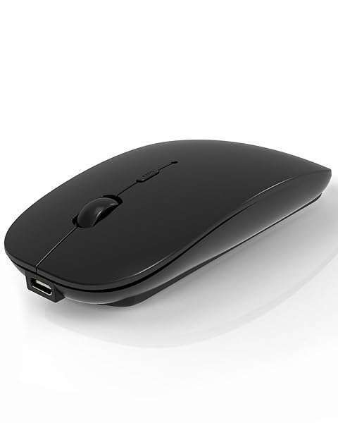 Rechargeable Bluetooth Mouse for MacBook, iPad & PC - Slim Wireless USB Mice for Windows/Linux/Android