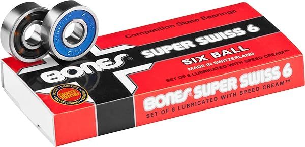 Buy Bones Super Swiss 6 Skateboard Bearings 8 Pack - High Performance & Smooth Ride