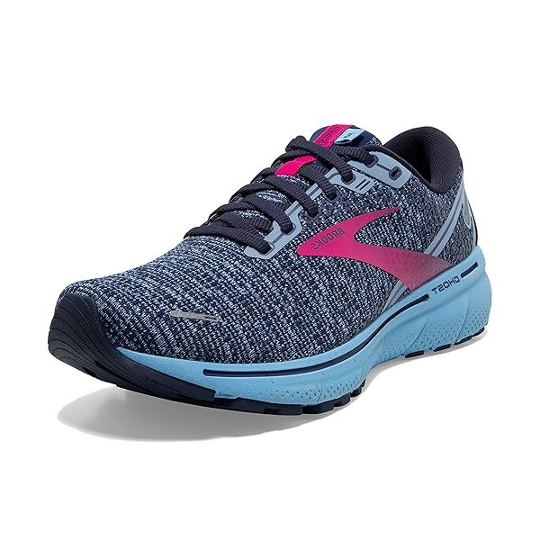 Brooks Women's Ghost 14 Running Shoe - Peacoat/Blissful Blue/Fuchsia - Size 6.5 Medium | Best Neutral Running Shoes