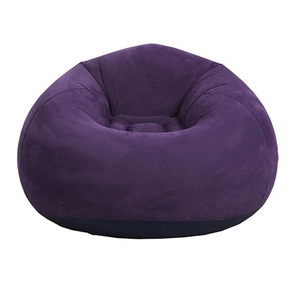 CALIDAKA Inflatable Bean Bag Chair - Washable Outdoor Sofa for Plush Toys & Memory Foam - Blue