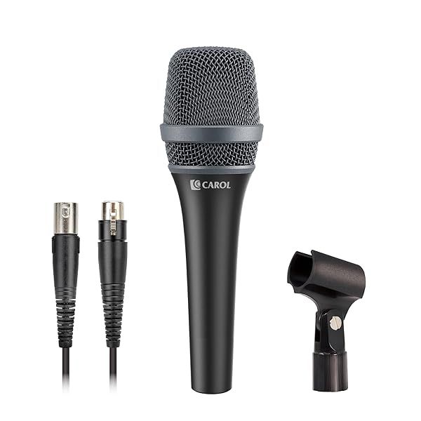 CAROL AC-900 Supercardioid Dynamic Microphone for Singing & Podcasting - Includes 14.8ft XLR Cable & Clip