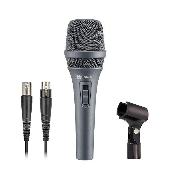 CAROL AC-900S Supercardioid Dynamic Vocal Microphone for Singing & Studio - 14.8ft XLR Cable Included