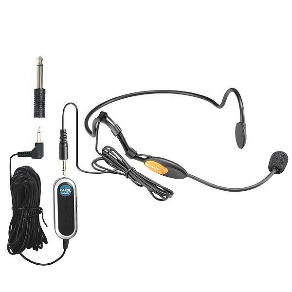 CAROL MUD-806 Headworn Microphone: Comfortable, 5ft Cable, 3.5mm Plug & In-Line Control for Wireless Transmitters