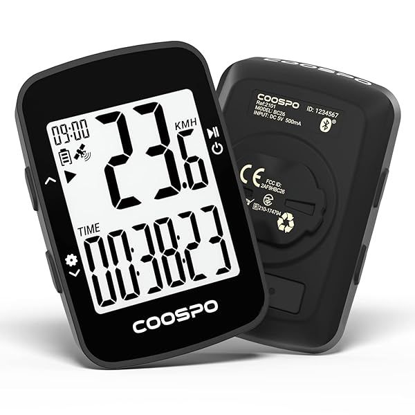 COOSPO BC26 GPS Bike Computer: Wireless Speedometer, Waterproof, 25H Battery, Bluetooth Sync with Strava