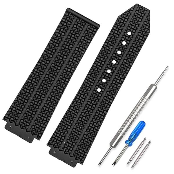 25mm Hublot Big Bang Rubber Strap Replacement - Black Watch Band for Ultimate Style