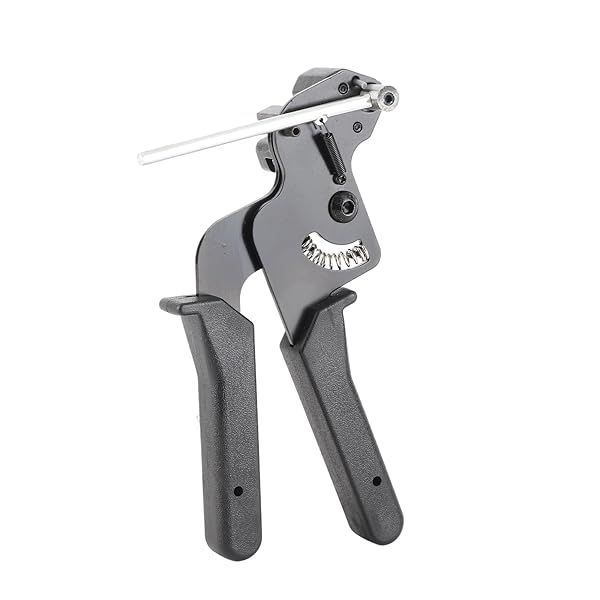 65 Manganese Steel Cable Tie Tool - Automatic Tensioner & Cutter for 12mm Ties, Durable Black Design