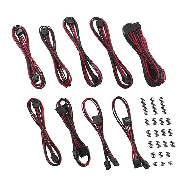 Upgrade Your Build: CableMod RT-Series Classic ModFlex Sleeved Cable Kit for ASUS/Seasonic/Phanteks (Black & Red)