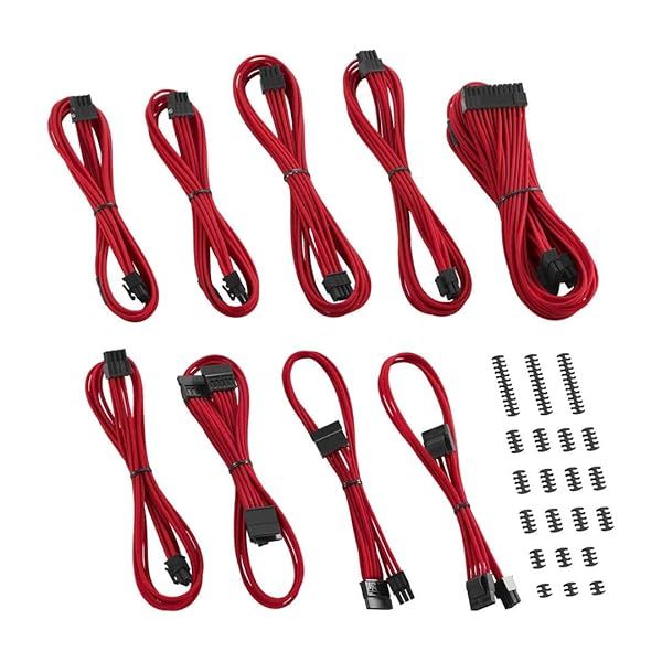Upgrade Your Build: CableMod RT-Series Classic ModMesh Sleeved Cable Kit for ASUS/Seasonic/Phanteks (Red)