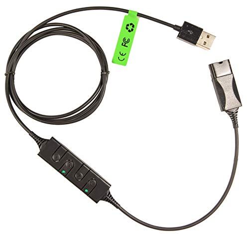 Quick Disconnect QD to USB Adapter for Plantronics Headsets - Mute & Volume Control for Computers & VOIP