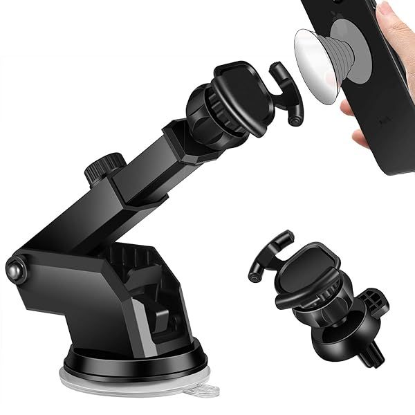 Universal Car Mount Air Vent Holder for Smartphones - Suction Cup & Dashboard Bracket for GPS Navigation
