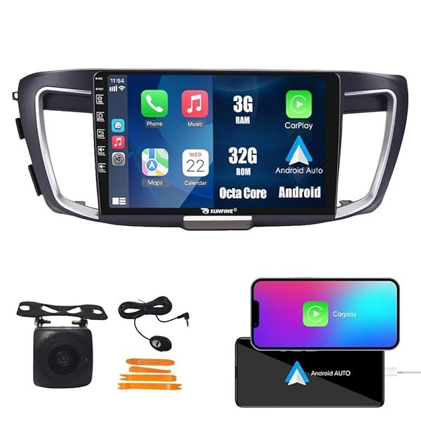 "10" CarPlay & Android Auto Stereo for Honda Accord 2013-2016 | IPS Touchscreen GPS Headunit with Reverse Camera"
