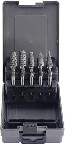 "JESTUOUS 10-Piece Carbide Burr Set - 1/4" Shank, 5pcs 1/2" & 5pcs 1/4" Head for Die Grinder - Ideal for Grinding & Cutting"