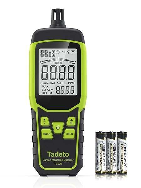 Portable Carbon Monoxide Detector with Alarm & 2.4-in Screen - Travel CO Meter for Home & Outdoor Use