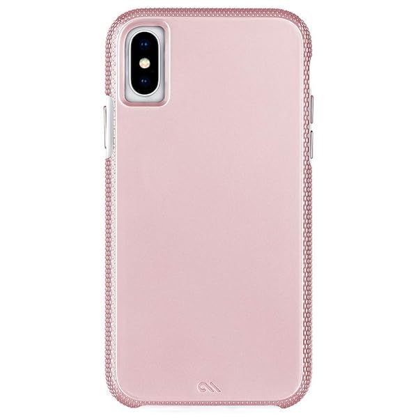 "Case-Mate iPhone XS Grip Case - Tough Grip 5.8" in Rose Gold/Clear | Durable Protection & Style"