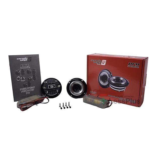 Cerwin-Vega Pro Series Midrange 1 Tweeter, 50W RMS 8? Component Speakers Set - High Output Shallow - Ideal for Car Audio Systems, Includes Pair of Car Tweeters for Enhanced Sound P75T