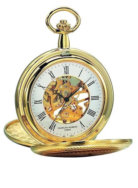 Charles-Hubert Paris 3556: Elegant Gold-Plated Mechanical Pocket Watch for Timeless Style