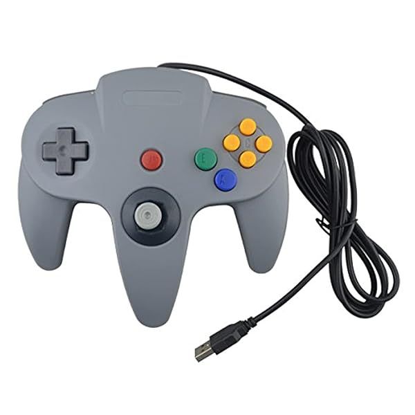 Cinpel Wired USB Joystick: N64 Controller Style for PC - Gray Edition