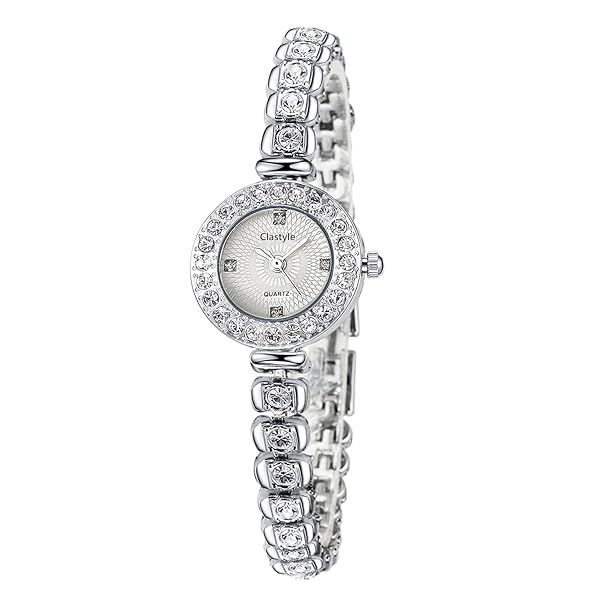 Clastyle Elegant Silver Wrist Watch for Women - Perfect Bling Gift for Mother's Day