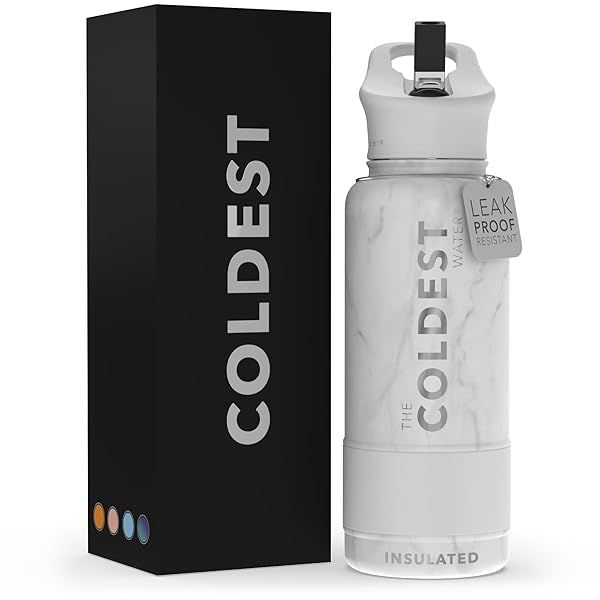 Coldest 32 oz Sports Water Bottle - Vacuum Insulated, Leak Proof & Reusable Flask for Gym & Outdoor Activities